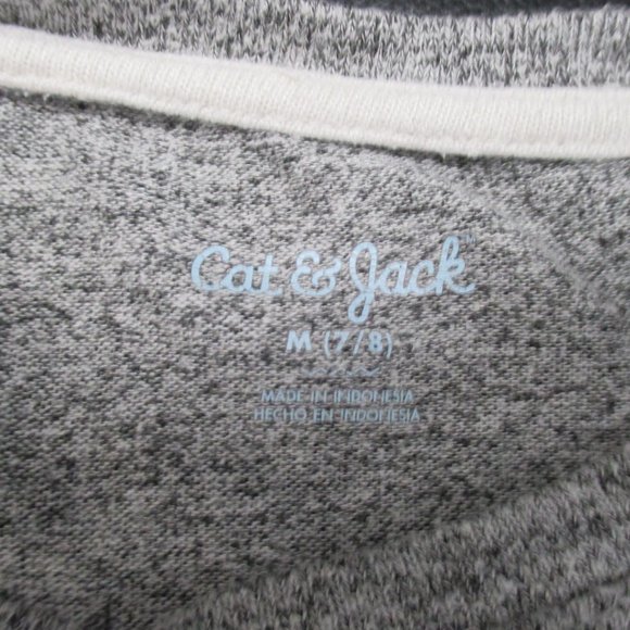 Cat & Jack Girl's Sweater Size M (7/8) Gray Rayon Blend Crew Neck Sweater Top - Picture 4 of 9